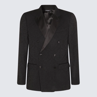 Shop Dolce & Gabbana Black Wool And Silk Blend Two Piece Suit