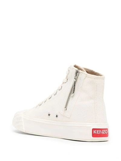 Kenzo Embroidered-logo Hi-top Sneakers In White