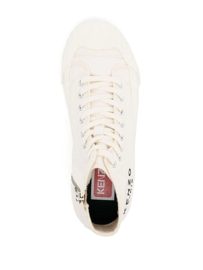 Kenzo Embroidered-logo Hi-top Sneakers In White