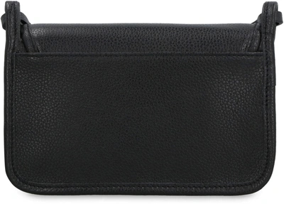 Shop Longchamp The Foulonné Leather Wallet On Chain In Black