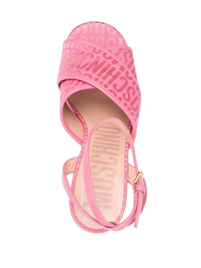Shop Moschino Sandals In Pink