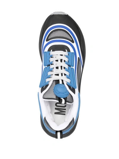 Moschino Almond Toe Chunky Sole Sneakers In Multicolour