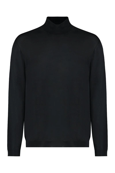 Shop Roberto Collina Turtleneck Wool Pullover In Black