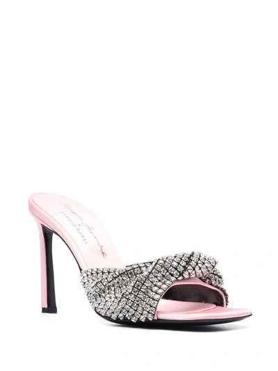 Shop Sergio Rossi Sandals In Pink / Crystal