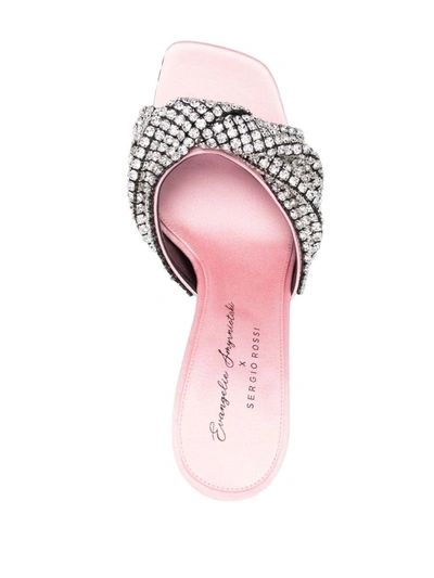 Shop Sergio Rossi Sandals In Pink / Crystal