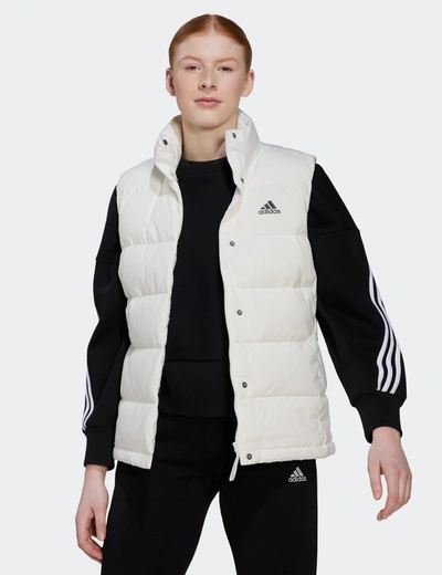 Shop Adidas Originals Adidas Helionic Down Vest In White