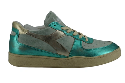 Shop Diadora Mi Basket Low Metal Leather Sneakers