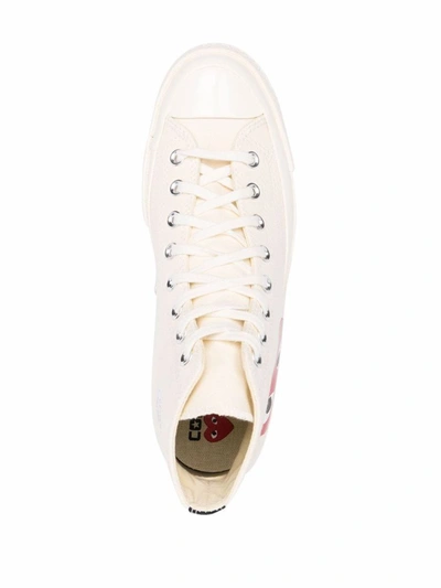 Shop Comme Des Garçons Play Heart Logo Sneakers In White