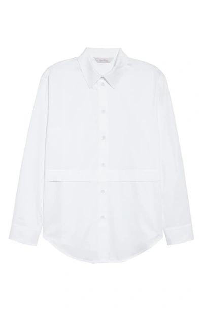 Shop Max Mara Glassa Cotton Button-up Shirt In Optical Wh