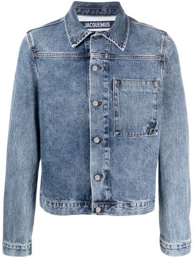 Shop Jacquemus Jackets In Blue/tabacco