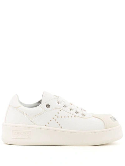 Kenzo Perforated Rubber Sole Sneakers In White
