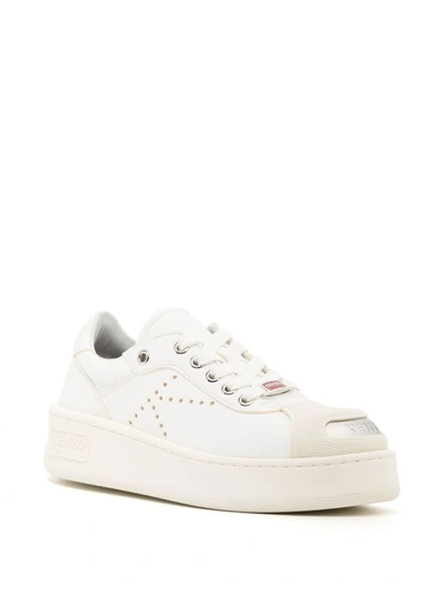 Kenzo Perforated Rubber Sole Sneakers In White