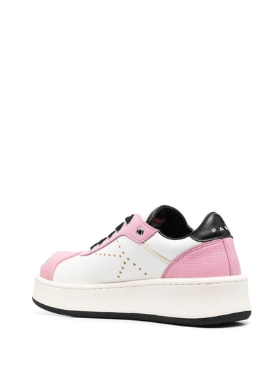 Kenzo Leather Low Top Sneakers With Perforated Detailing In Pink