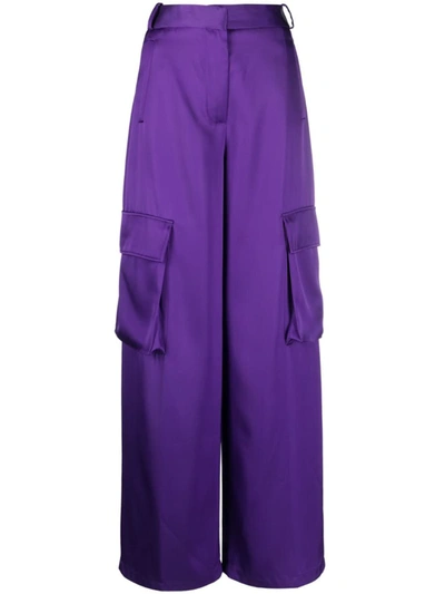 Shop Versace Trousers In Orchid