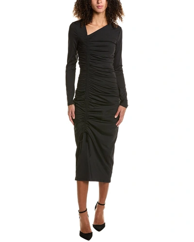 Shop Rachel Parcell Shirred Midi Dress In Black
