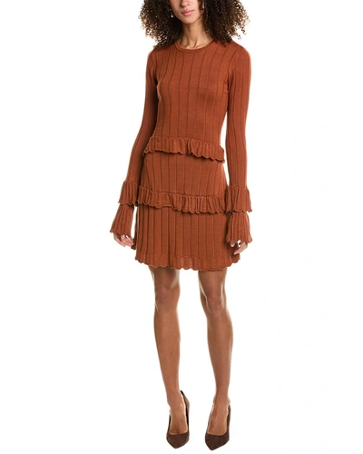 Shop Rachel Parcell Ribbed Mini Dress In Brown