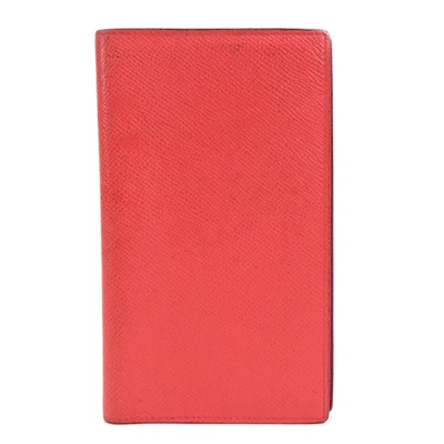Shop Hermes Agenda Cover Leather Wallet () In Pink