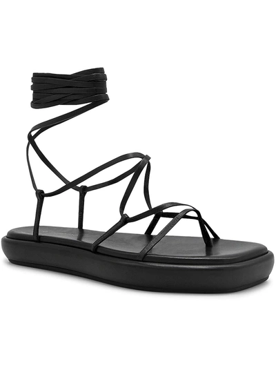 Shop Ilio Smeraldo Geraldine Womens Leather Strappy Lace-up In Black