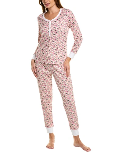 Shop Splendid 2pc Cozy Thermal Pajama Set In Brown