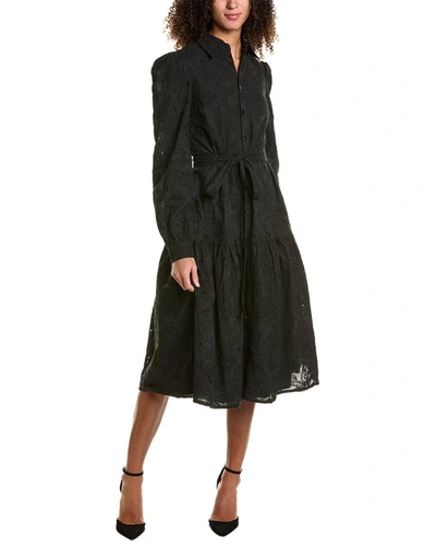 Shop Rachel Parcell Embroidered Shirtdress In Black