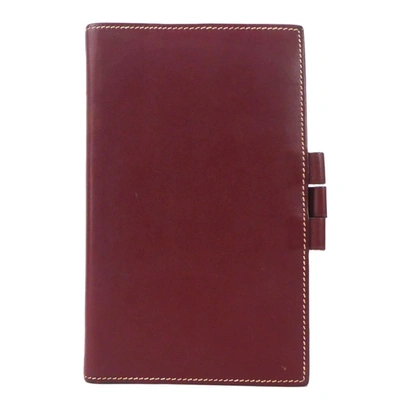 Shop Hermes Agenda Cover Leather Wallet () In White