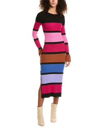 Shop Rachel Parcell Colorblocked Midi Dress In Multi