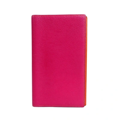 Shop Hermes Vision Leather Wallet () In Pink
