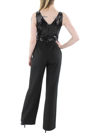 Shop Lauren Ralph Lauren Womens Sequined Belted Jumpsuit In Black