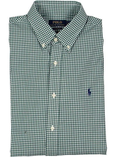 Shop Polo Ralph Lauren Mens Check Print Classic Fit Button-down Shirt In Green