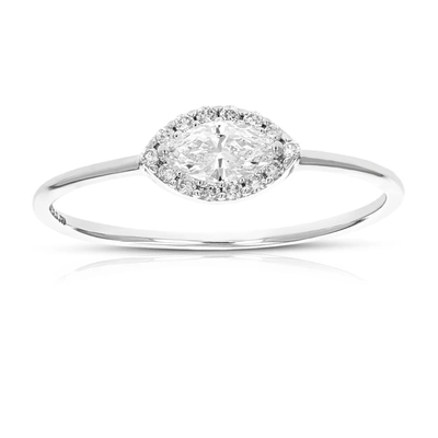 Vir Jewels 1/3 Cttw Wedding Engagement Ring For Women, Round Lab Grown Diamond Ring In 14k White Gold, Prong Se In White