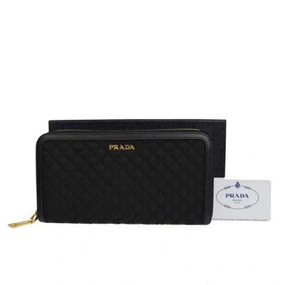 Shop Prada Tessuto Synthetic Wallet () In Black