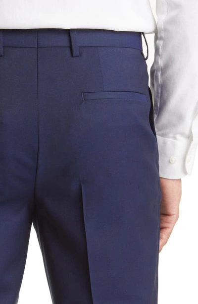 Shop Hugo Boss Boss Genius Virgin Wool Pants In Dark Blue