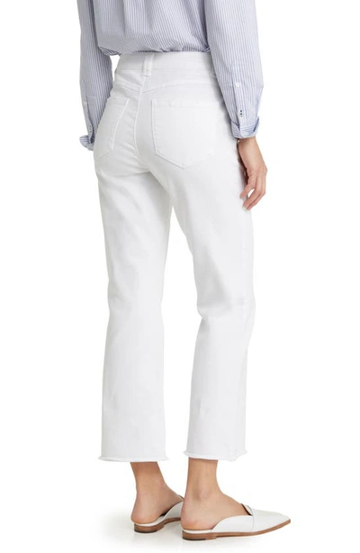 Shop Wit & Wisdom 'ab'solution Frayed High Waist Ankle Flare Jeans In Optic White