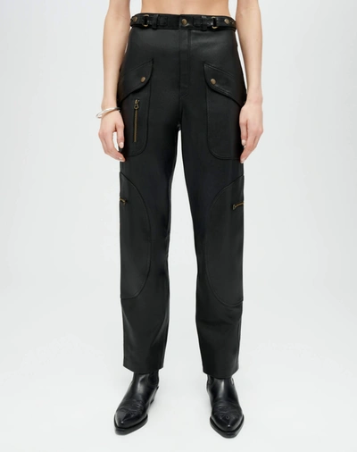Shop Re/done Leather Racer Taper Pant In 23
