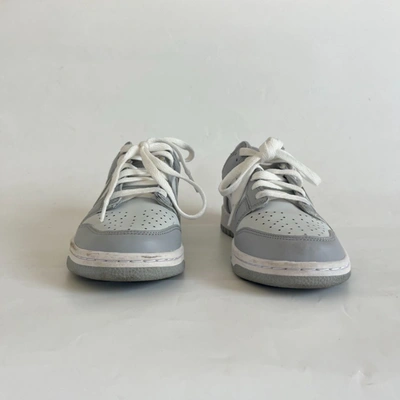 Pre-owned Nike Grey/ White Low Dunk Sneakers, 38.5