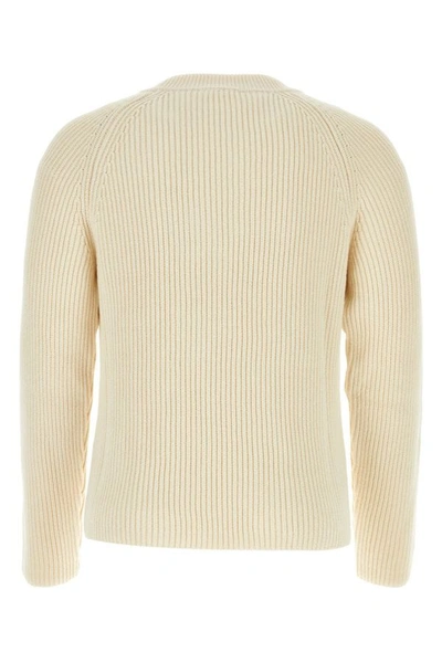 Shop Ami Alexandre Mattiussi Ami Man Ivory Cotton Blend Sweater In White