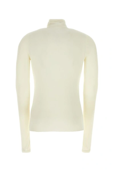 Shop Ami Alexandre Mattiussi Ami Man Ivory Viscose Blend T-shirt In White