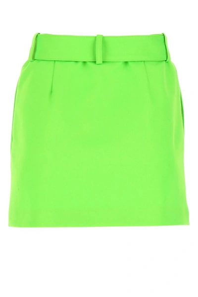 Shop Ami Alexandre Mattiussi Ami Woman Fluo Green Wool Mini Skirt