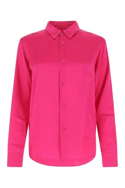 Shop Ami Alexandre Mattiussi Ami Woman Fuchsia Satin Shirt In Pink