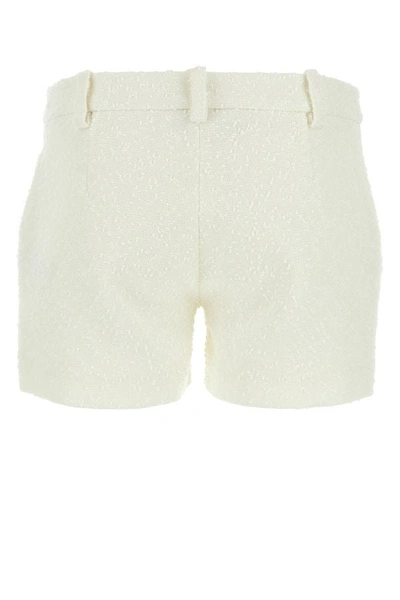 Shop Ami Alexandre Mattiussi Ami Woman Ivory Boucle Shorts In White