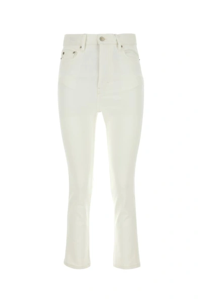 Shop Ami Alexandre Mattiussi Ami Woman White Stretch Denim Jeans