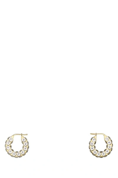 Shop Amina Muaddi Woman Embellished Metal Small Jaheel Earrings In Gold