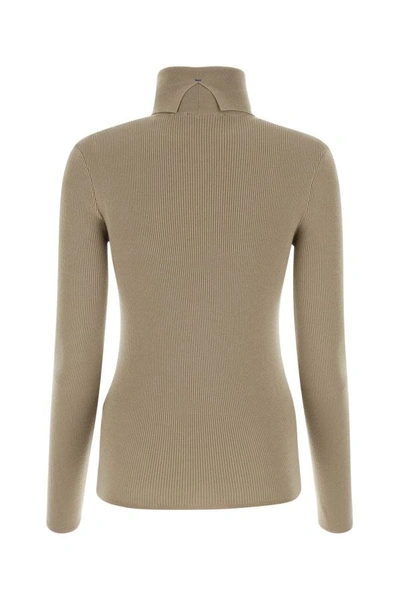 Shop Burberry Woman Cappuccino Wool Blend Sweater In Brown