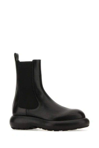 Shop Jil Sander Woman Black Leather Chelsea Ankle Boots