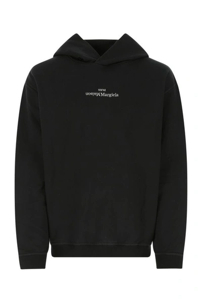 Shop Maison Margiela Man Black Cotton Oversize Sweatshirt