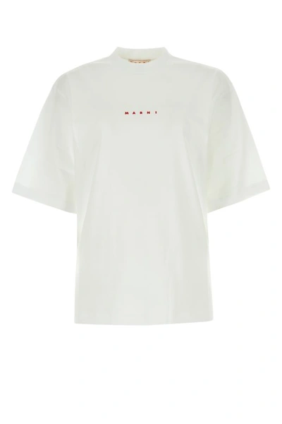 Shop Marni Woman White Cotton Oversize T-shirt