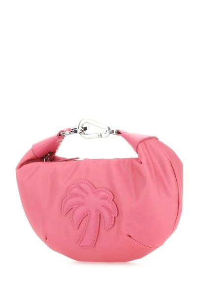 Shop Palm Angels Woman Dark Pink Fabric Big Palm Handbag