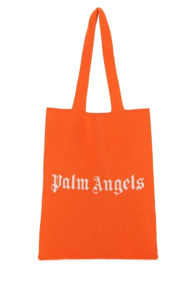 Shop Palm Angels Woman Orange Wool Blend Shopping Bag