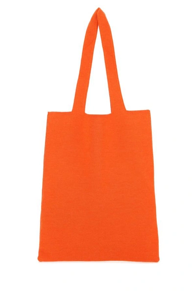 Shop Palm Angels Woman Orange Wool Blend Shopping Bag