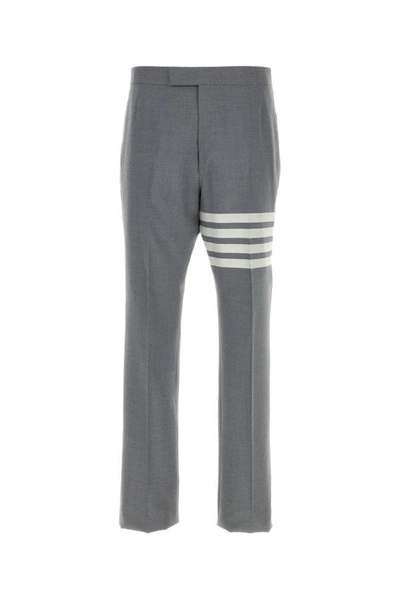 Shop Thom Browne Man Grey Wool Pant In Gray
